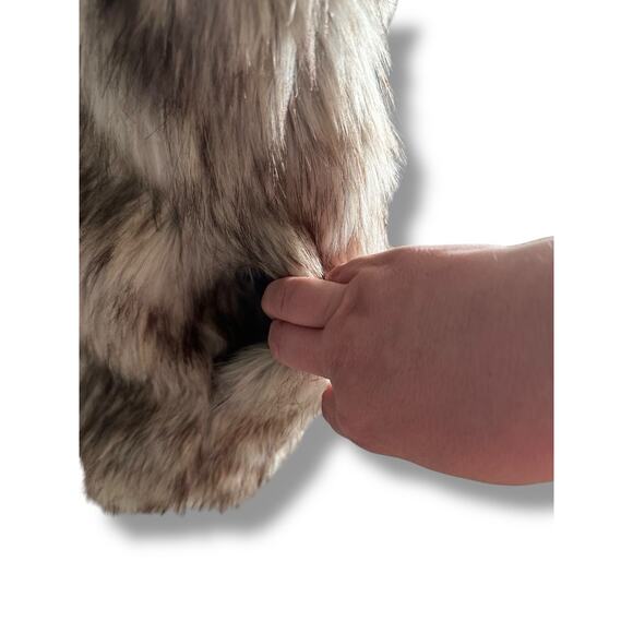 Boho Faux Fur Vest with Pockets | Shaggy Open Vest Medium - Picture 4 of 6